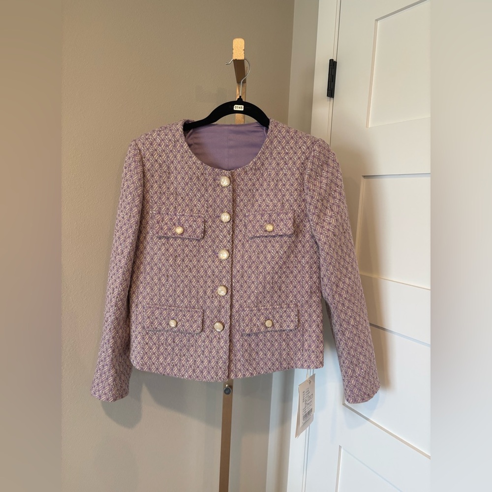 LIWEI Lavender Cardigan. Tagged Size M. Fits Like a U.S. 4/6. NWT. MSRP $399